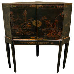 A Chinoiserie Corner Cabinet on Stand, Circa 1810
