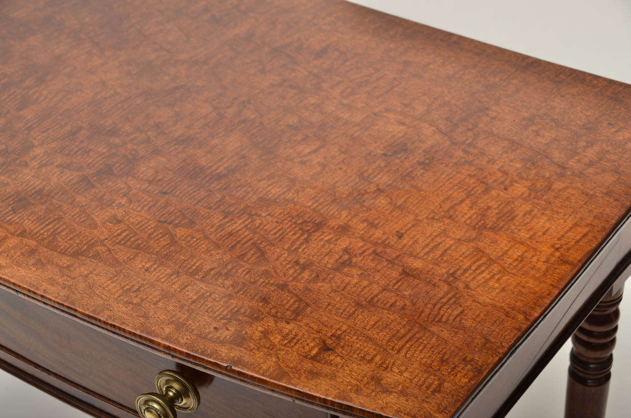 English Early 19th Century Regency Mahogany Bow Front Side Table For Sale