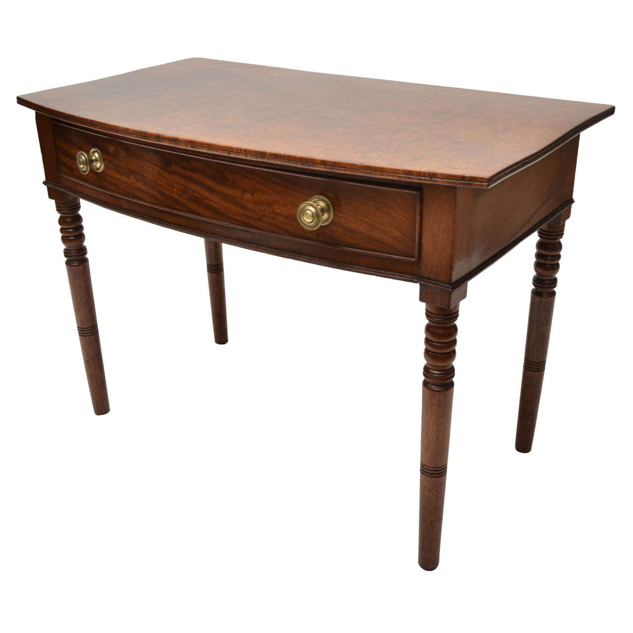 Early 19th Century Regency Mahogany Bow Front Side Table For Sale