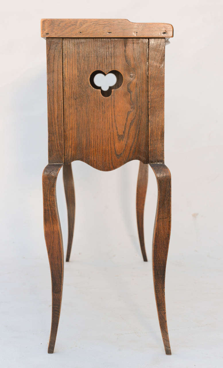 French Petite Oak 19c. Bookcase Table