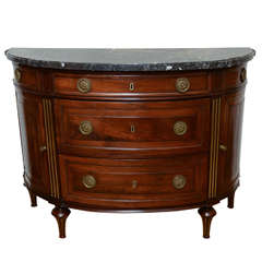 19c. Commode Demilune en noyer