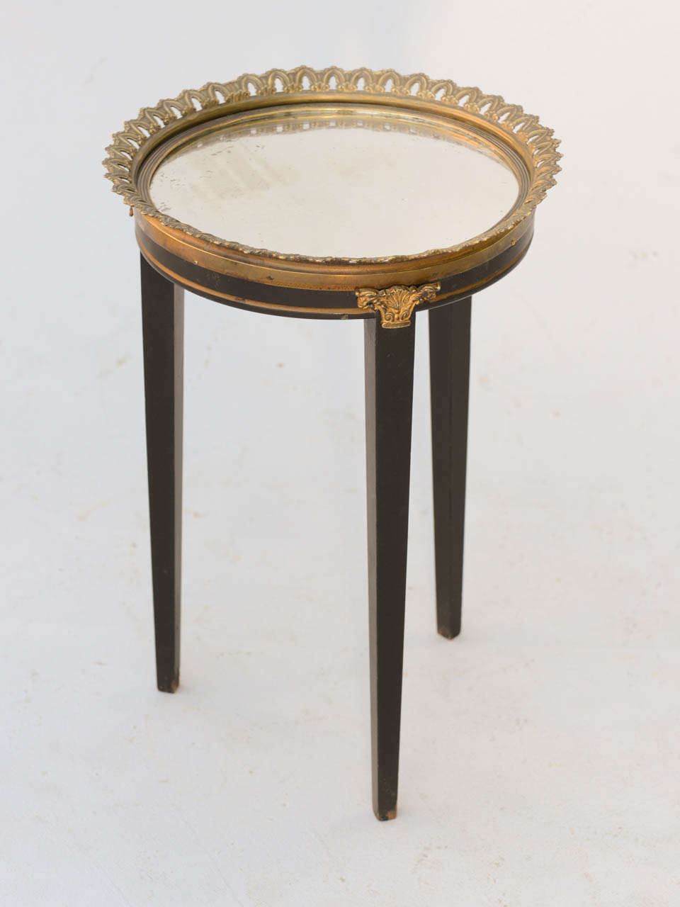 Charming Round Accent Table with Pierced "Tray" Top