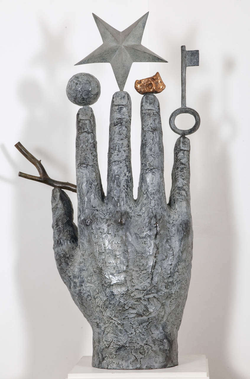 Contemporary Bronze Sculpted Philosopher's Secret, 2002, By Richard Texier.