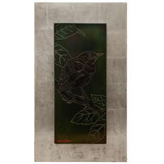 Lacquered Panel with a Blackbird, by Gaston Suisse, 1930s 8