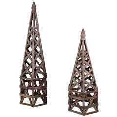 Pair of Outdoor Garden Spires