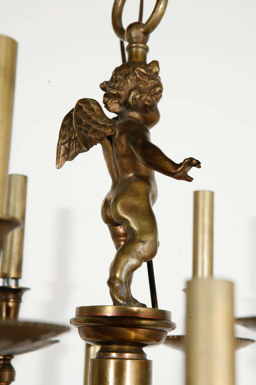 Cast Bronze Fixture with Cherub For Sale 3