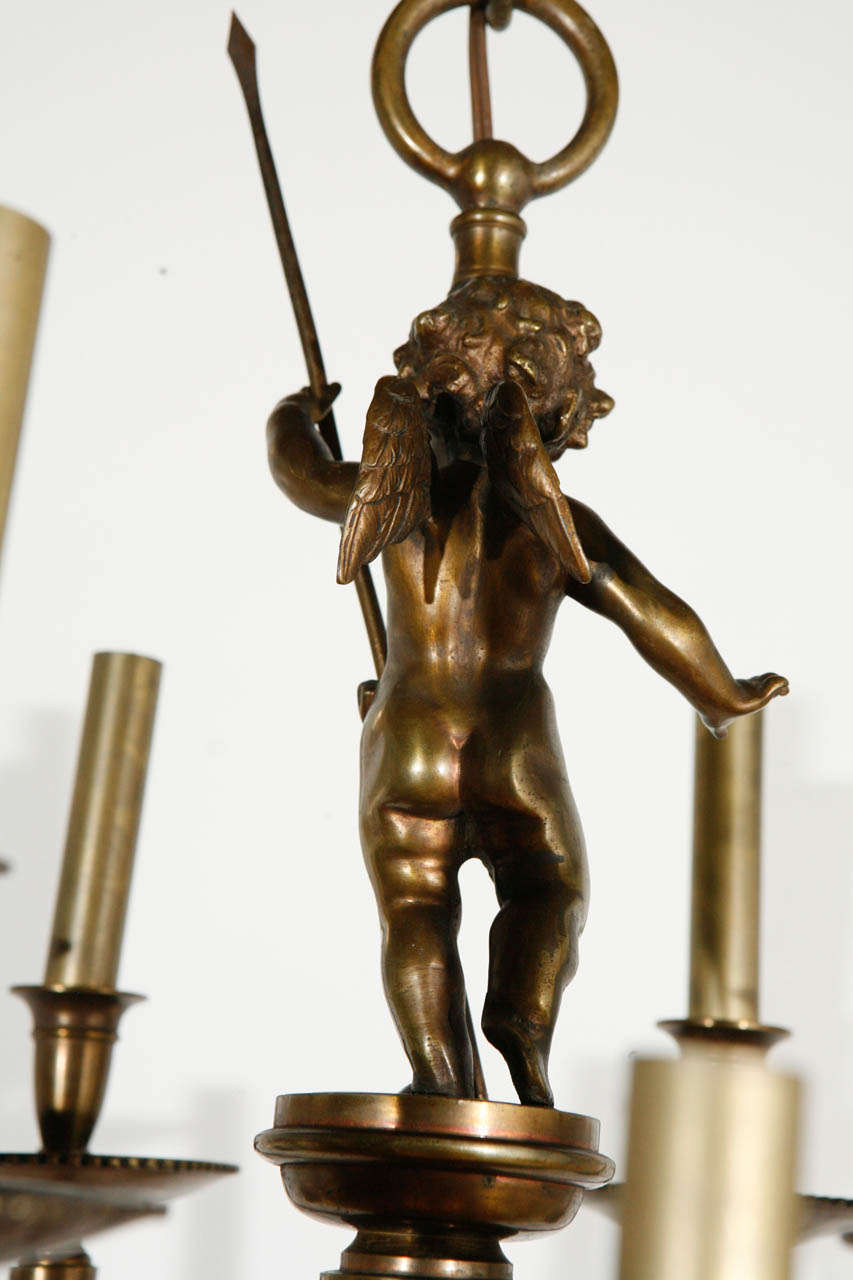 Cast Bronze Fixture with Cherub For Sale 4