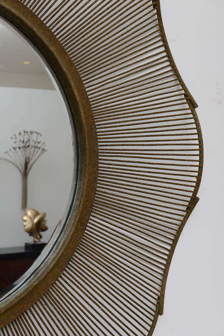 American Architectural Metal Sunburst Mirror