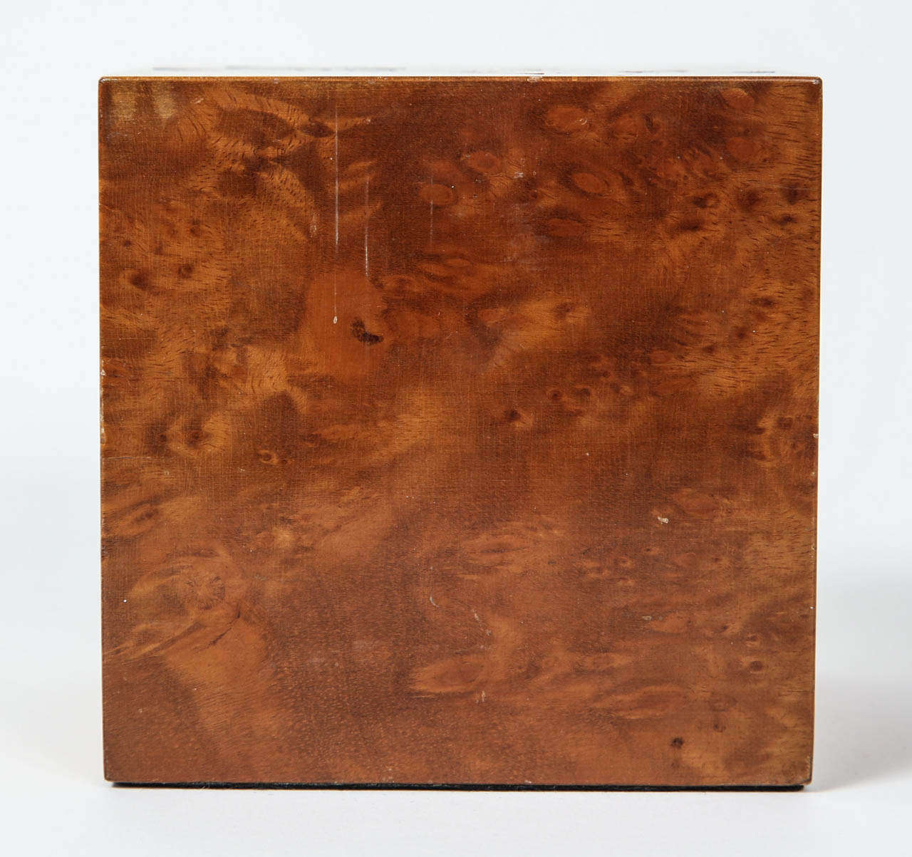 American Exquisite Burlwood Marquetry Cube by Andrew Szoeke For Sale