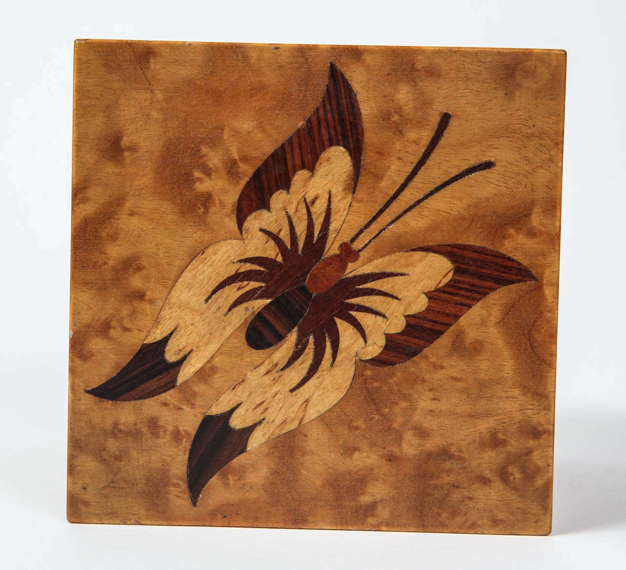 Exquisite Burlwood Marquetry Cube by Andrew Szoeke For Sale 1