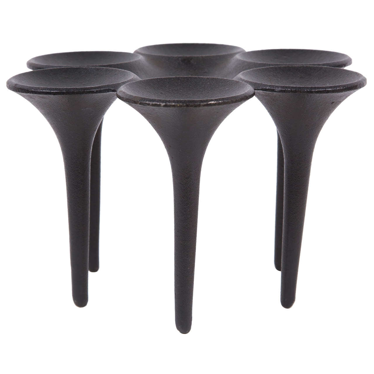 Large Cast Iron Candleholder From Denmark For Sale
