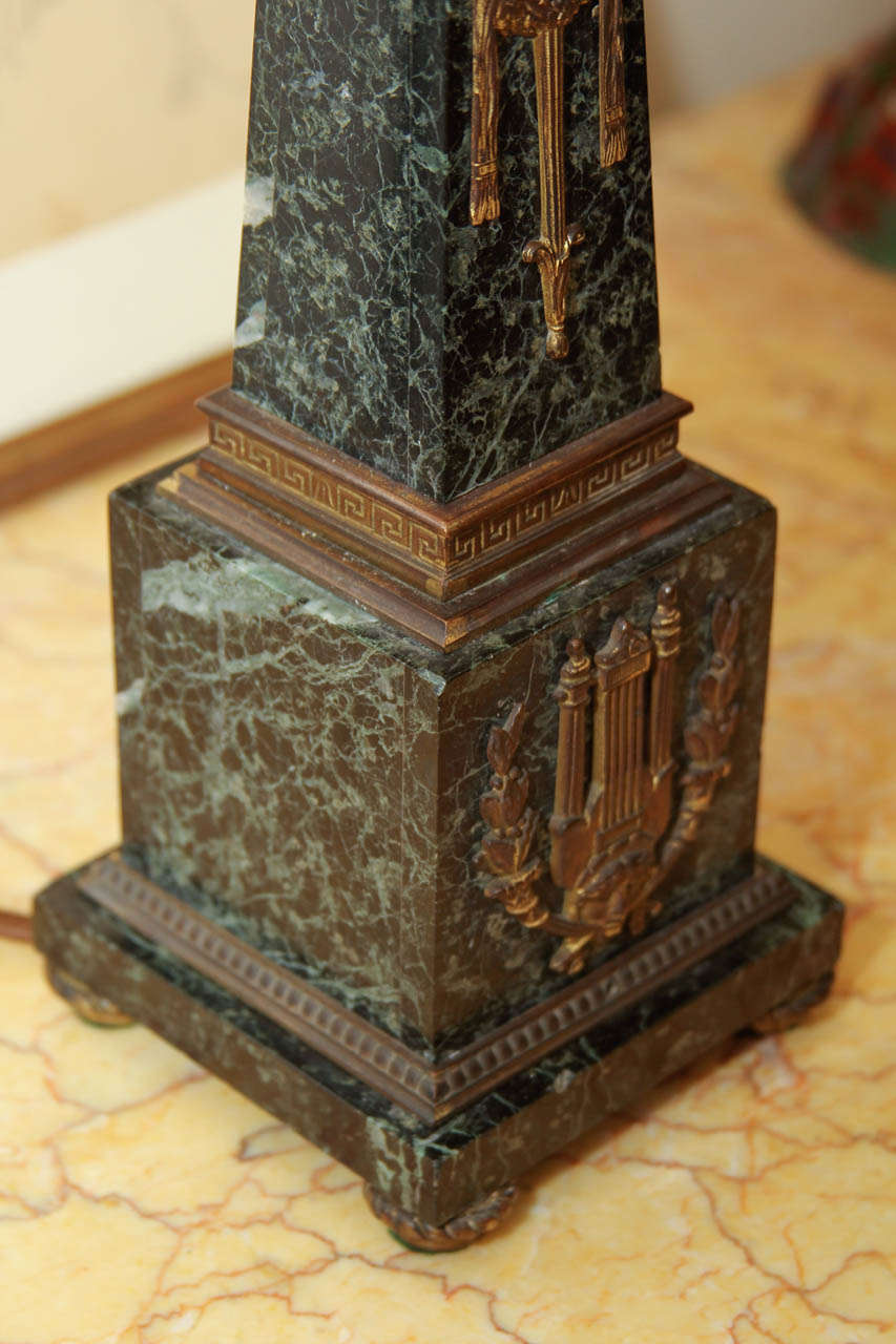 Early 20th Century Obelisk Table Lamp In Excellent Condition For Sale In Seattle, WA