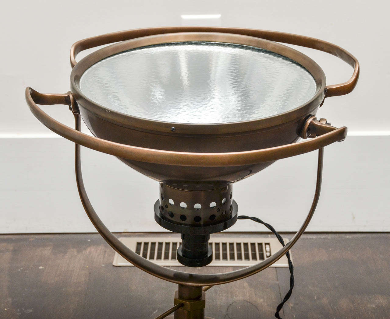Industrial Brass Ceiling Mounted Light by Wilmont Castle Co. In Excellent Condition In New York City, NY