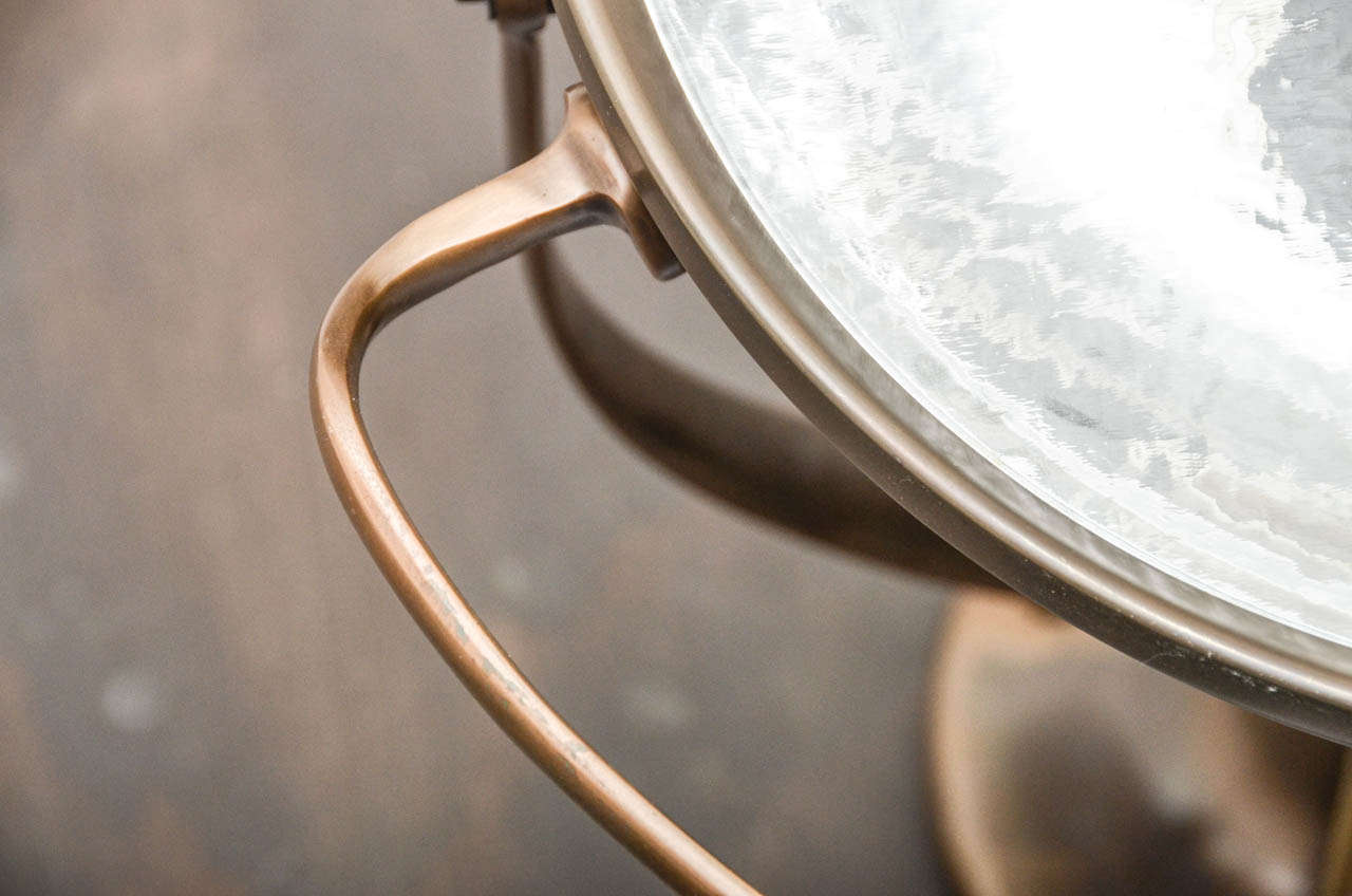 Mid-20th Century Industrial Brass Ceiling Mounted Light by Wilmont Castle Co.