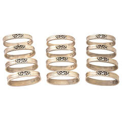 12 Ronds de serviette en argent Georg Jensen