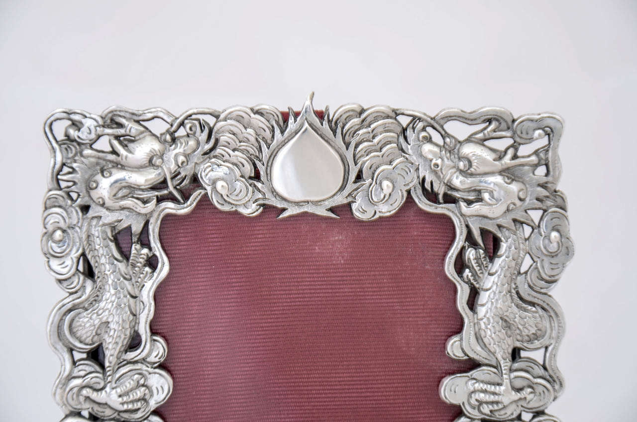19th Century Pair of Chinese Export Silver Photo Frames