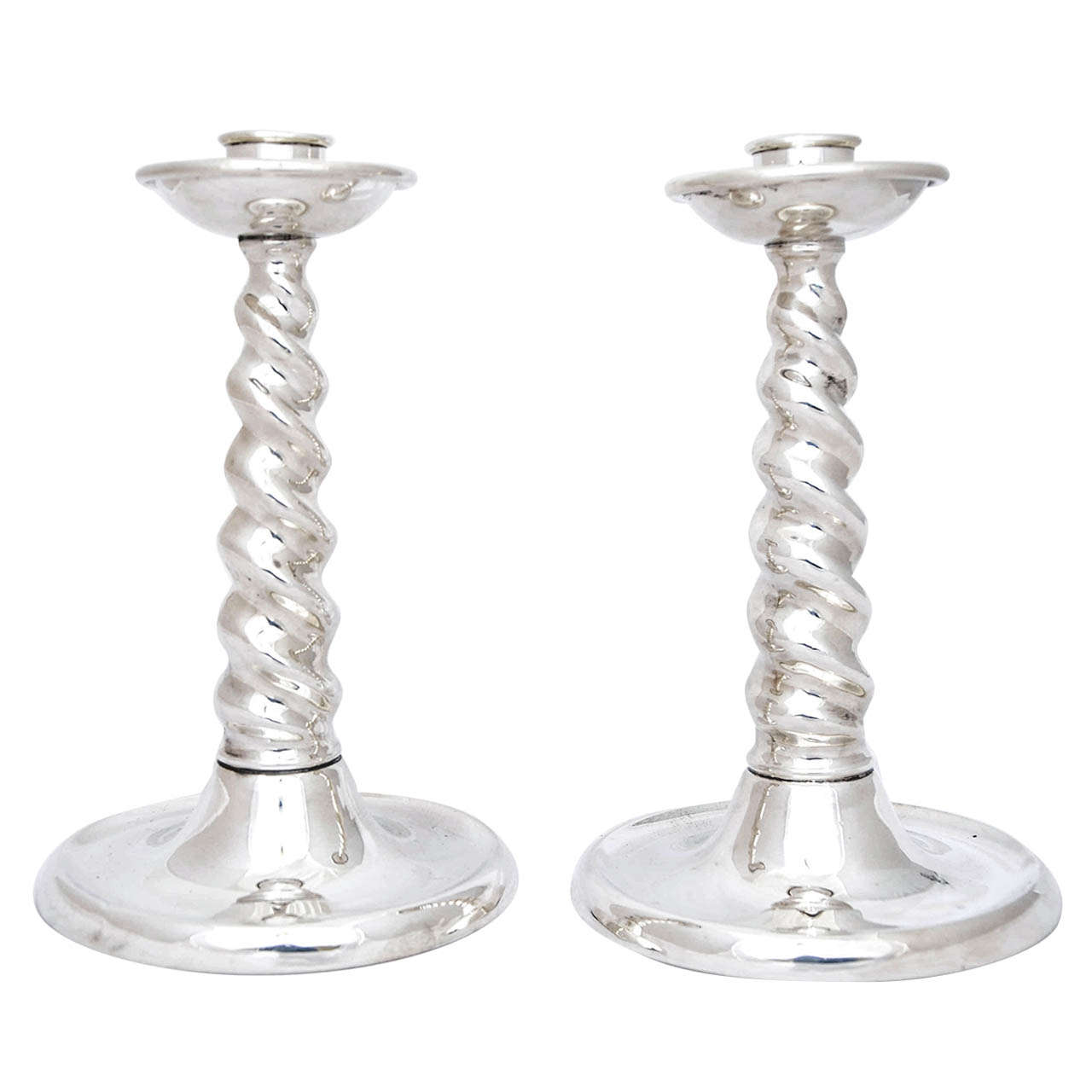 Pair of Sterling Silver Candlesticks at 1stdibs