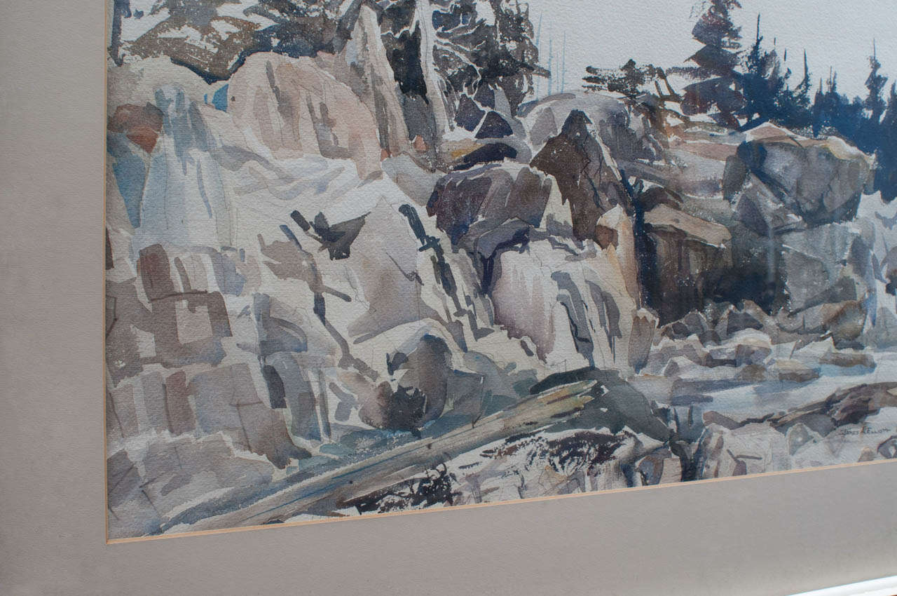 American Watercolor of a the Coast of Maine by James A. Elliott