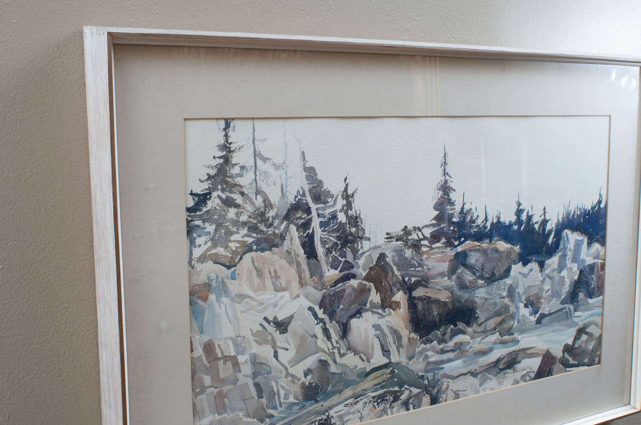Watercolor of a the Coast of Maine by James A. Elliott In Excellent Condition In Alexandria, VA