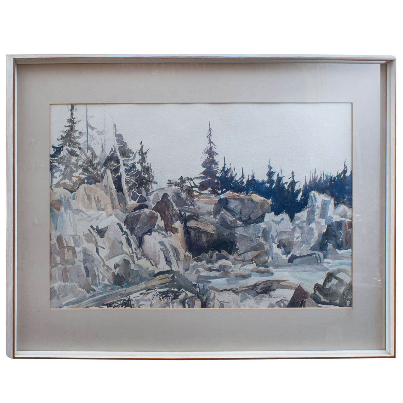 Watercolor of a the Coast of Maine by James A. Elliott