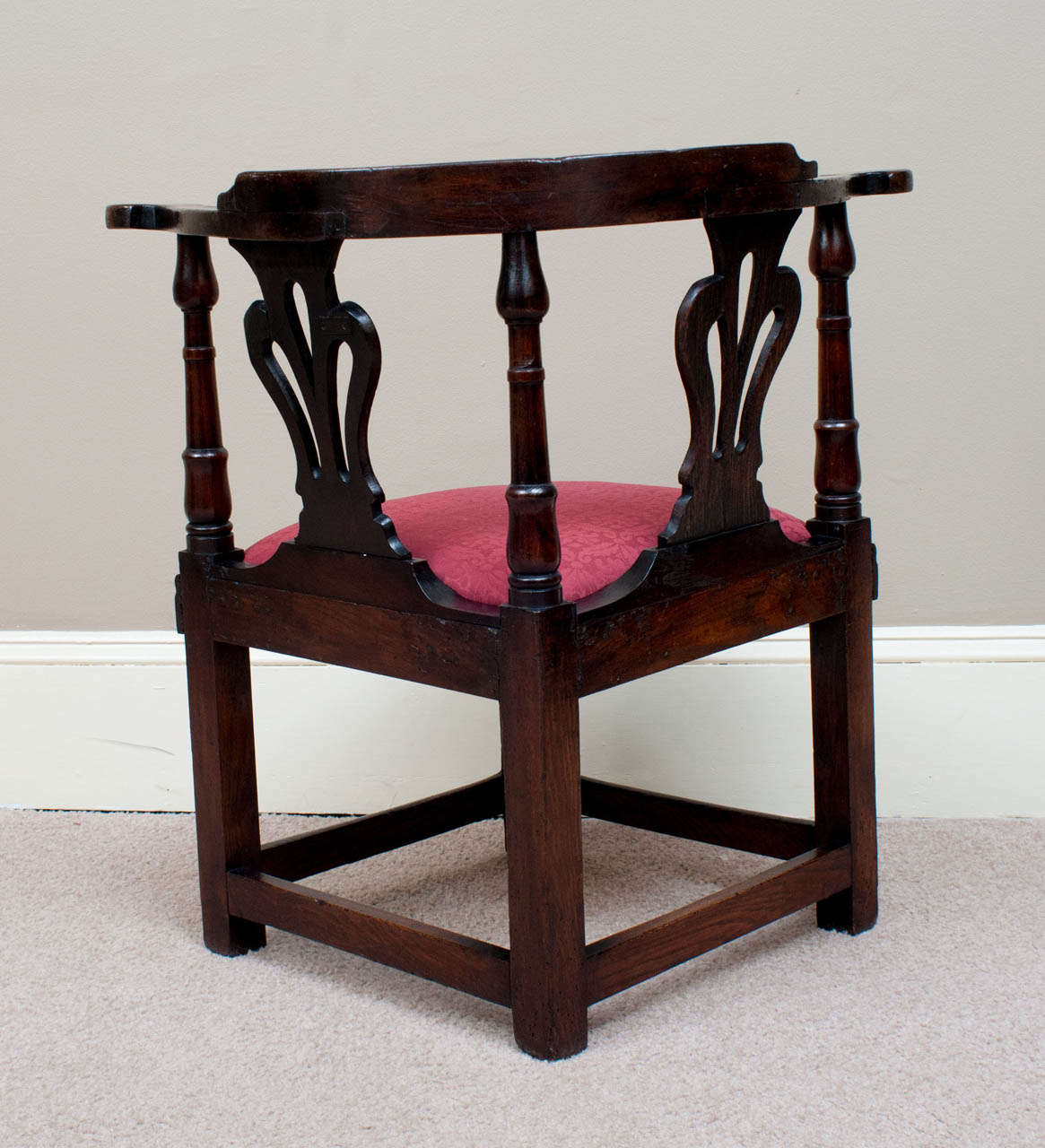 English Early Georgian Country Corner Chair