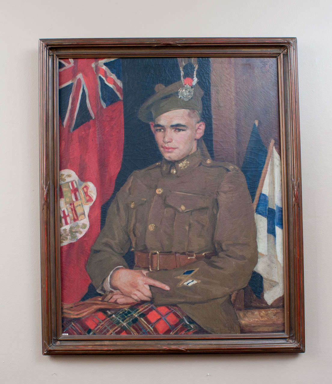This wonderful portrait of a young man in New Brunswick Kilties uniform during World War I is both great art and an important historical artifact. Painted by Eben Farrington Comins (1875–1949), it was exhibited at the winter show of the National
