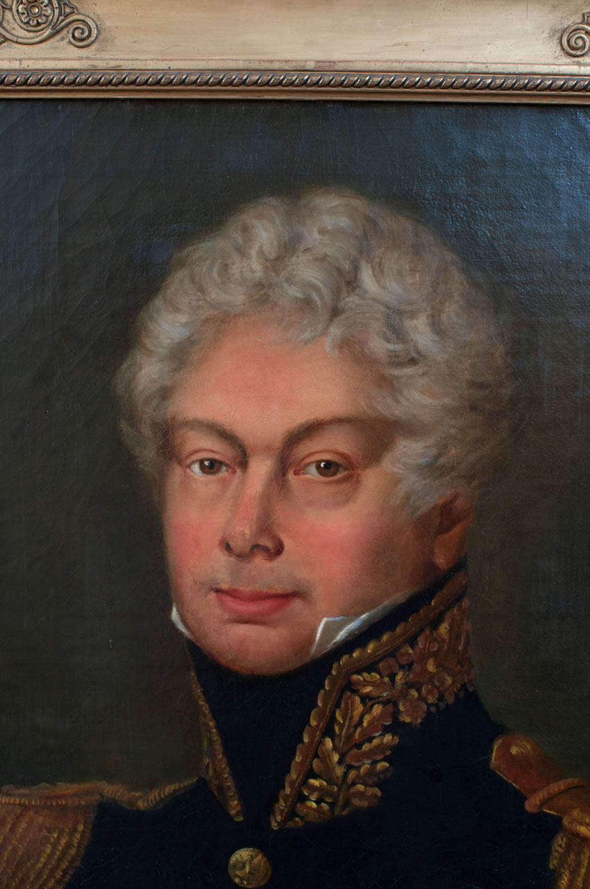 Français Huile sur toile, Portrait de Jean René de CHAPPEDELAINE, vicomte en vente