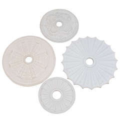 Collection of Hand Cast Plaster Copies of Period Ceiling Medallions