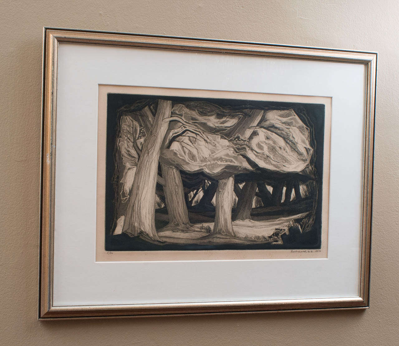 "Dark Forest" Aqua Print 5 of 30 by Doel Reed at 1stdibs