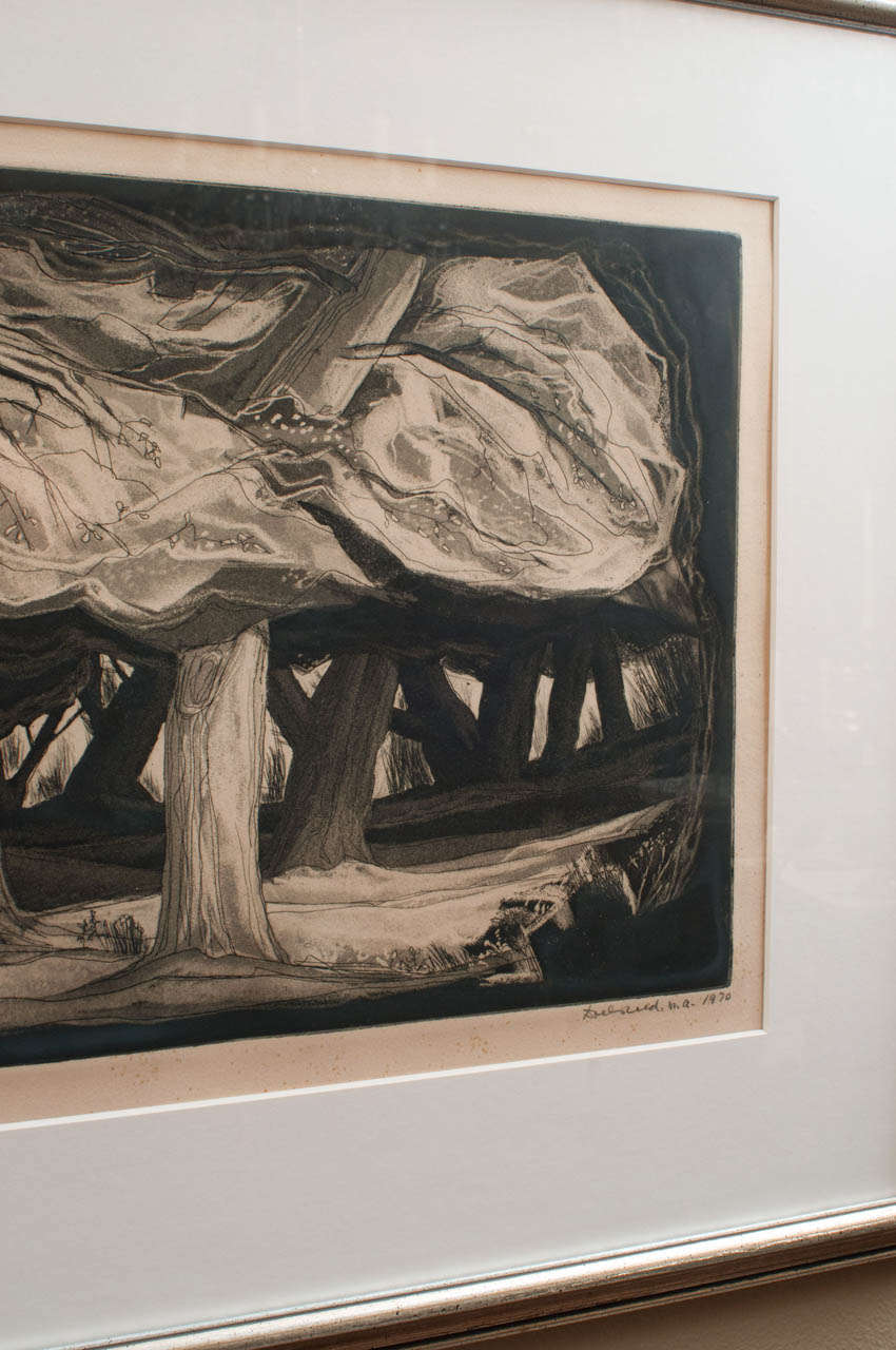 "Dark Forest" Aqua Print 5 of 30 by Doel Reed at 1stdibs