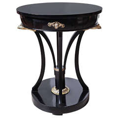 Early 19th Century Black Lacquered Continental Side Table