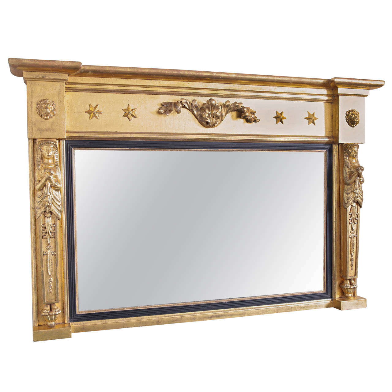 Regency Water Gilded Over Mantle Mirror For Sale