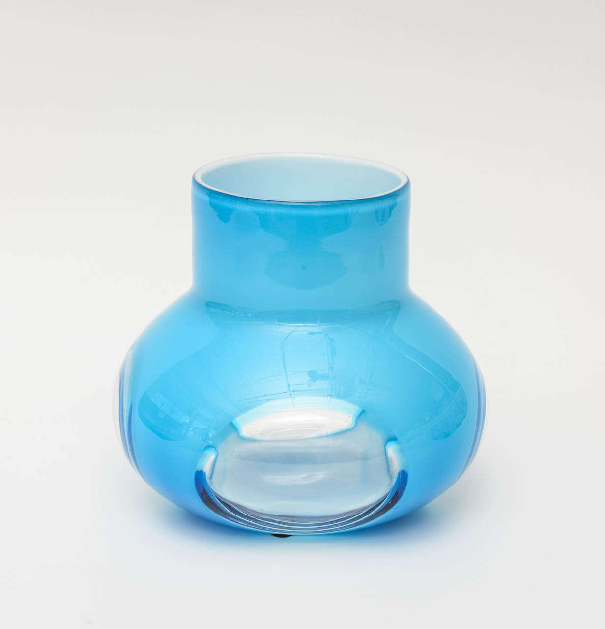 Modern Czec Glass Turquoise/Robins Egg Blue Vase / SATURDAY SALE