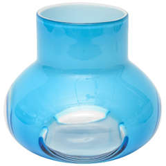 Vintage Czec Glass Turquoise/Robins Egg Blue Vase / SATURDAY SALE