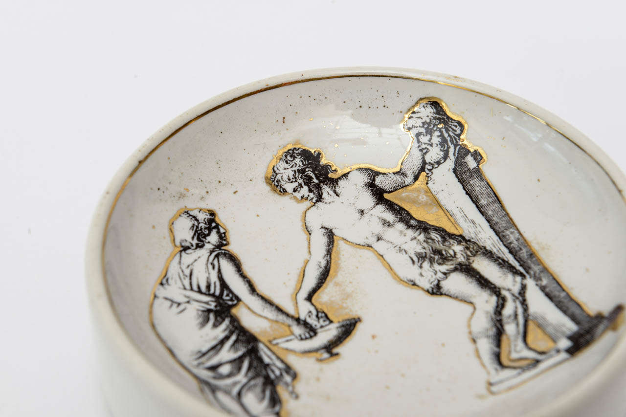 Classical Roman Piero Fornasetti Porcelain Bowl Mid-Century Modern