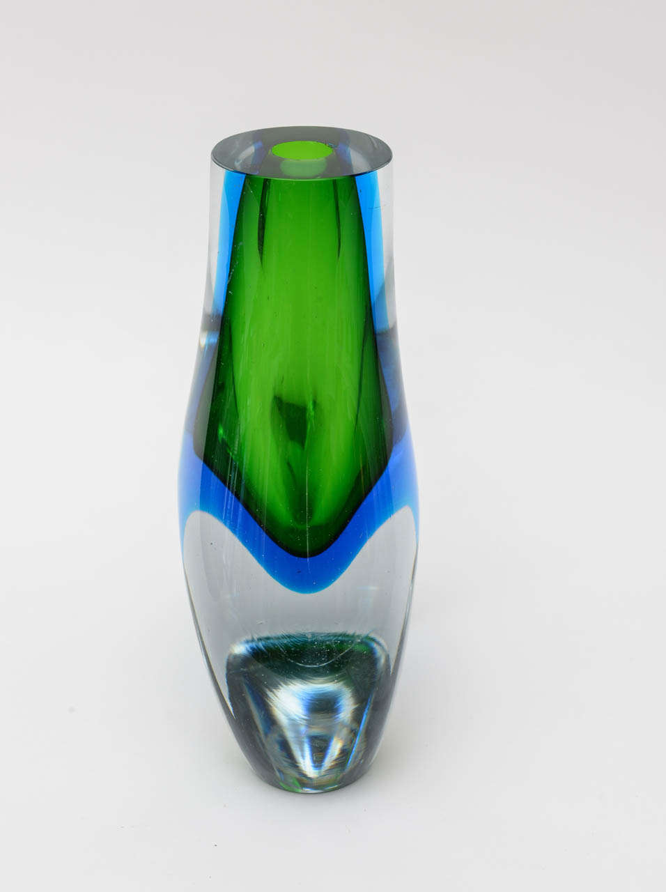 Modern Rare Signed Blenko Sommerso Glass Vase/Object/Sculpture