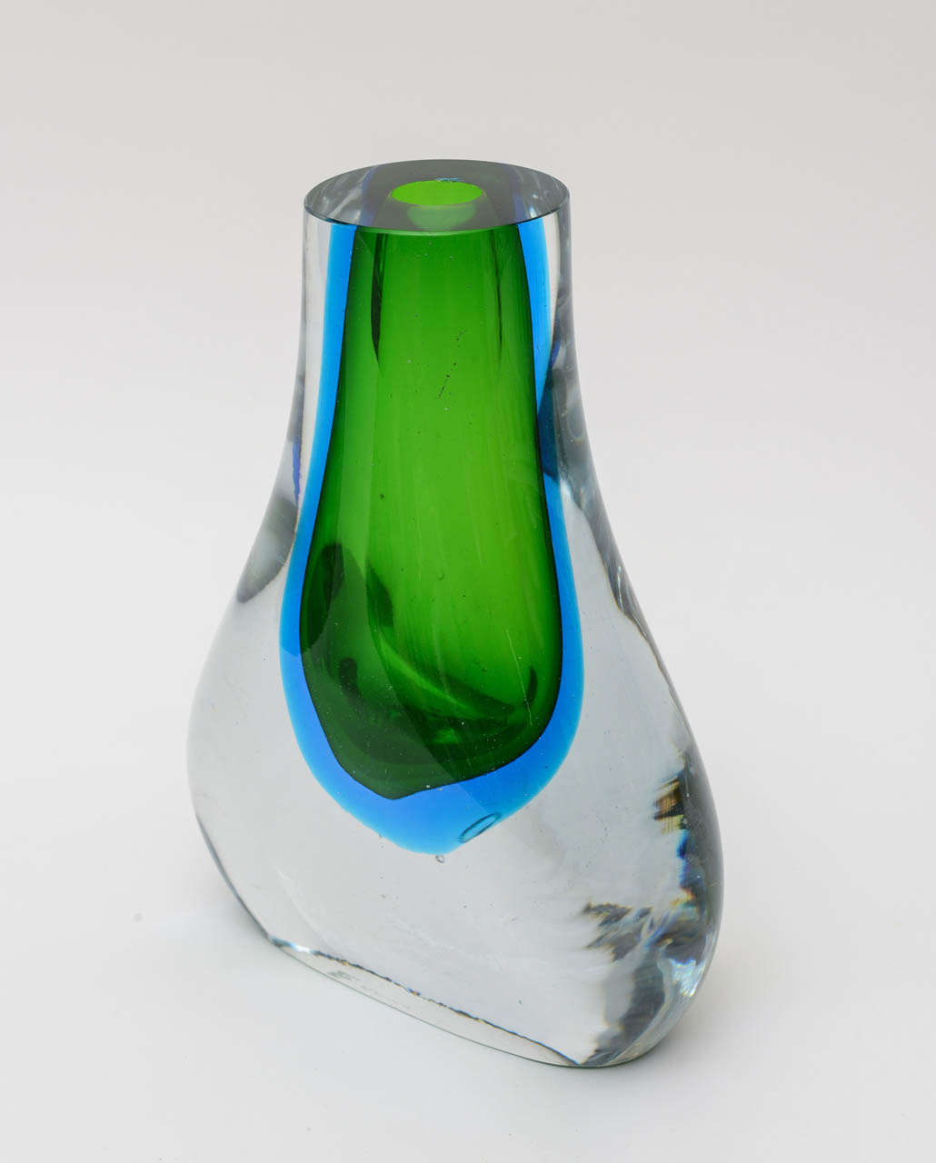 American Rare Signed Blenko Sommerso Glass Vase/Object/Sculpture