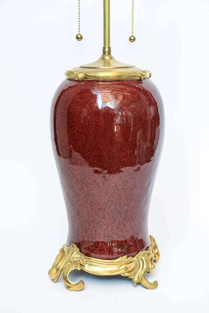 19th Century Pair of French Bronze-Mounted Chinese Oxblood Porcelain Vases For Sale