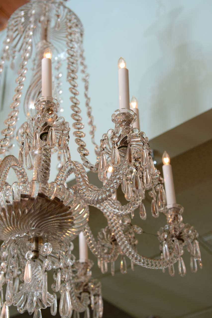French An Elegant 12 Branch Baccarat Chandelier Stamped Baccarat Circa 1900