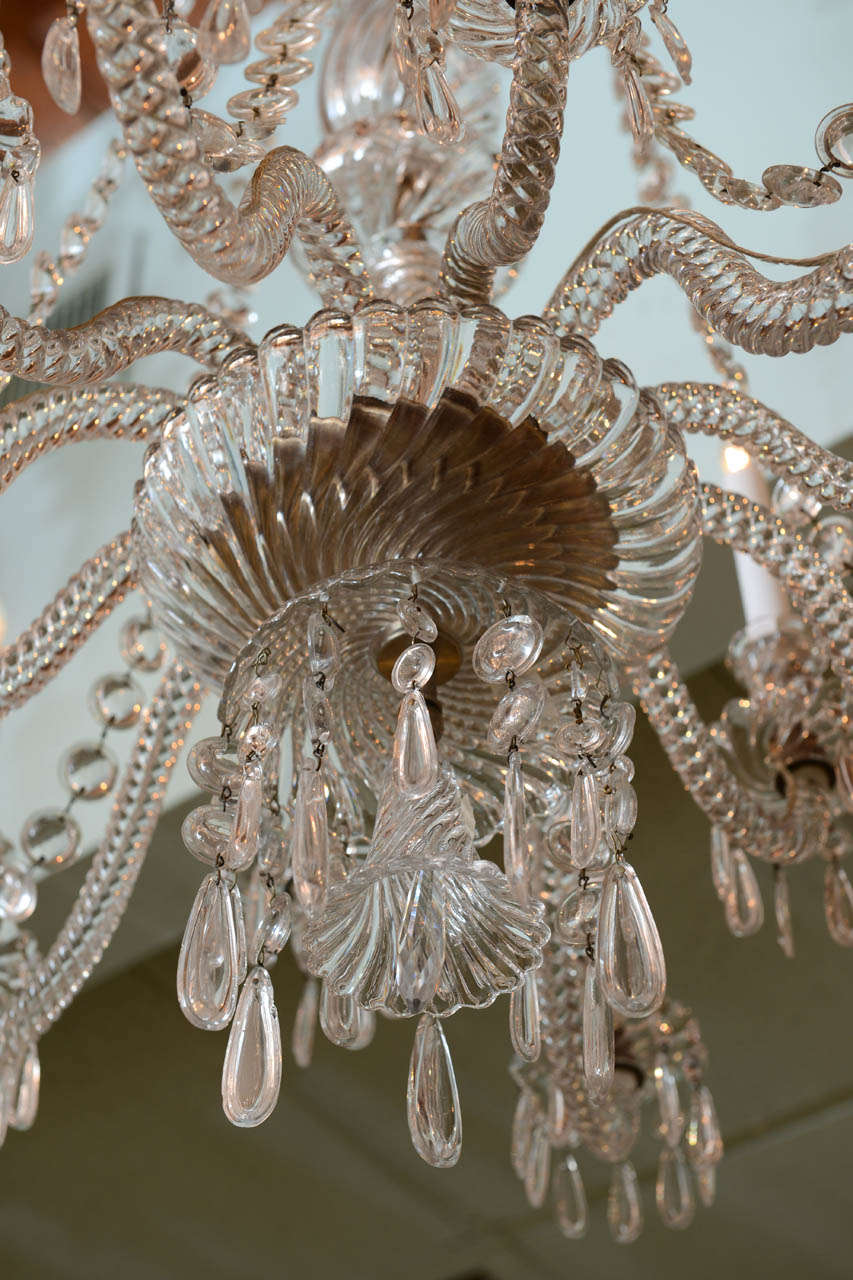 An Elegant 12 Branch Baccarat Chandelier Stamped Baccarat Circa 1900 In Excellent Condition In Palm Beach, FL