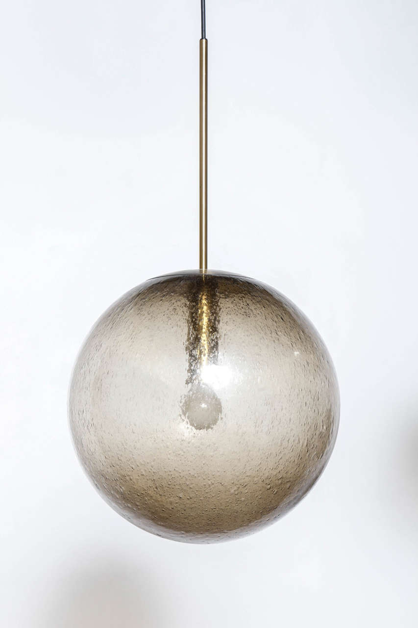 Huge Smoked Glass Globe Lights Designed by Doria In Excellent Condition In Antwerp, BE