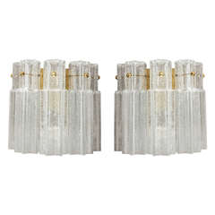 A set of Doria Frosted Glass Wallights