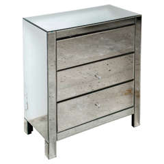 Faceted Mirrored Chest of Drawers