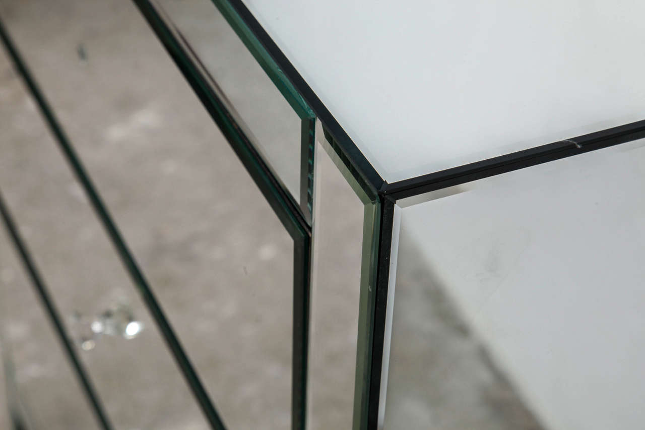 Late 20th Century Faceted Mirrored Chest of Drawers