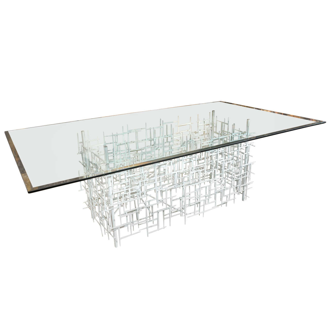 Custom Original Lou Blass "Quadrant" Sculptural Dining Table, made in the USA For Sale
