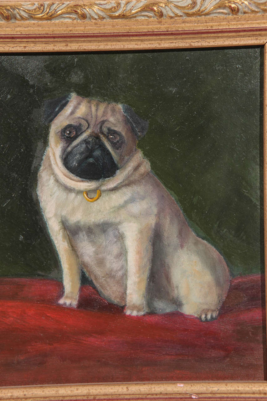 pug oil painting