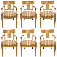 Set of Six Klismos Armchairs by Michael Taylor