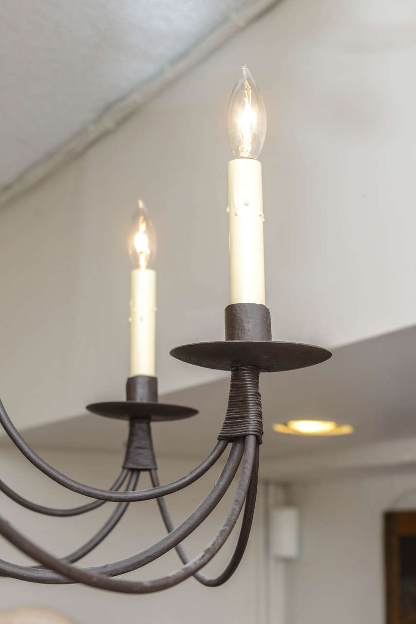 Eight-Light French Iron Chandelier 3