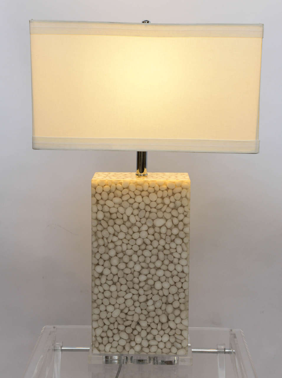 Pair of Lucite Pebble Lamps 2