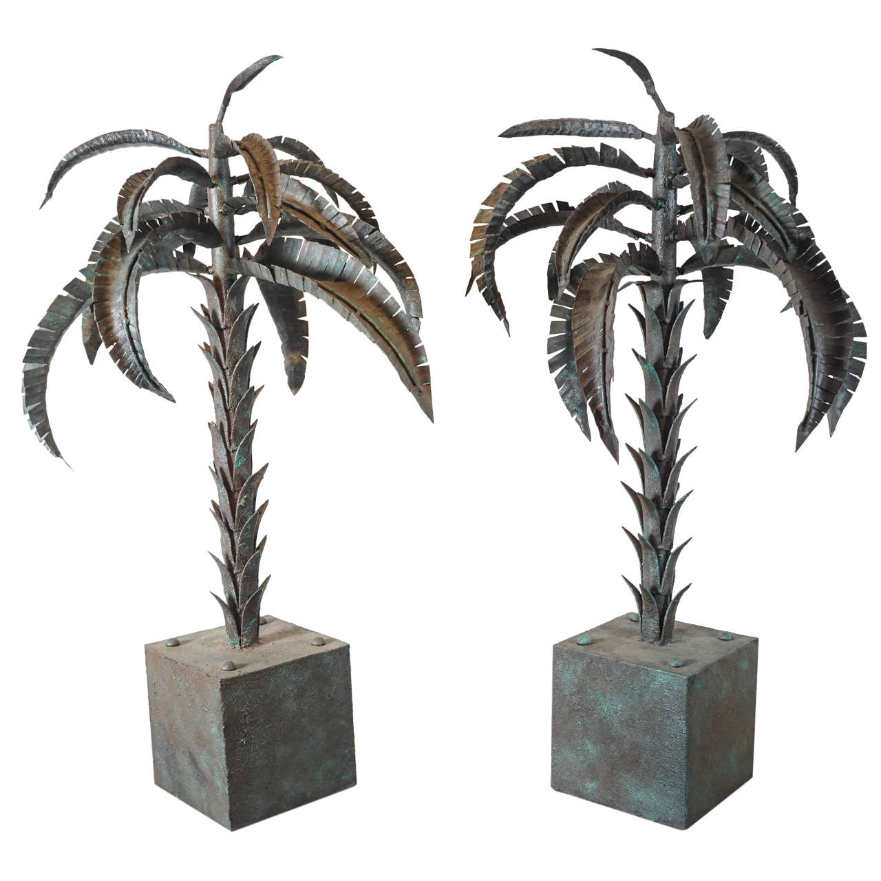 Pair of Ornamental Palm Trees Sculptures For Sale